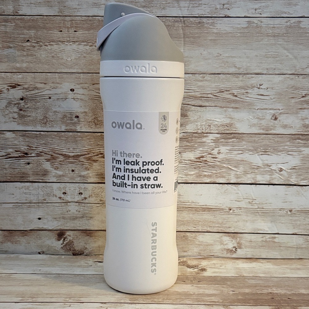Starbucks + Owala Collab White and Gray Leak-Proof Tumbler